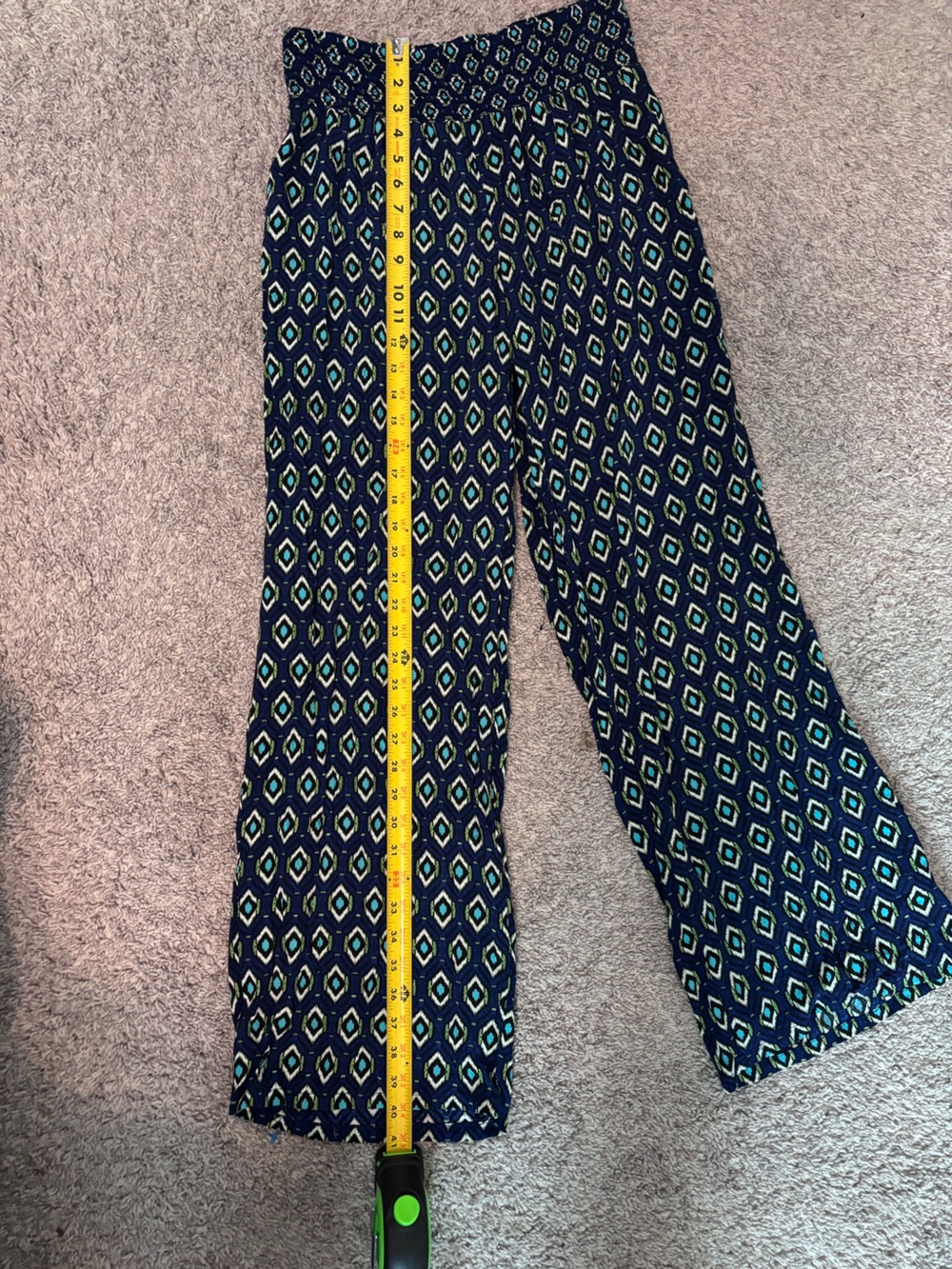 Joe B by Joe Benbasset Boho Palazzo Pants XL Blue Geometric - Picture 8 of 10
